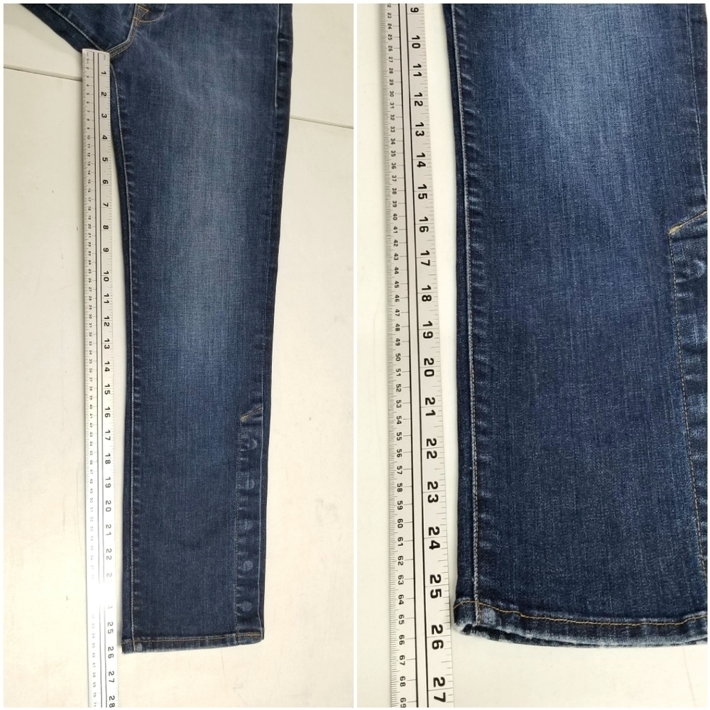 Frame Meribel Women's Le High Straight Leg Snap Buttons Hem Dark Wash Jeans, 27 - Picture 10 of 13